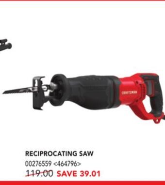Lowe's Craftsman reciprocating saw offer