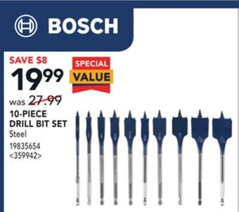 Lowe's Bosch 10 piece drill bit set offer