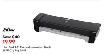 Staples Hilroy heatseal 9.5 thermal laminator offer