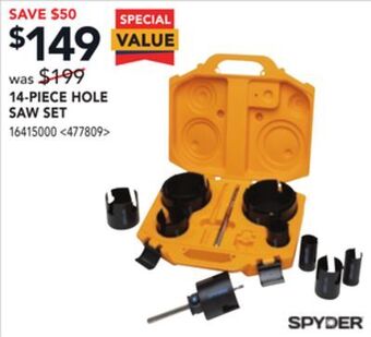 Lowe's Spyder 14-piece hole saw set offer