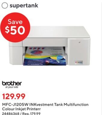 Staples Brother mfc-j1205w inkvestment tank multifunction colour inkjet printer offer