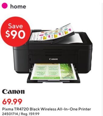 Staples Canon pixma tr4720 wireless all-in-one printer - black offer