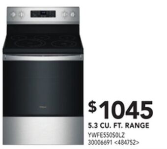 Lowe's Whirlpool 5.3 cu. ft. range offer