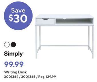 Staples Simply writing desk offer