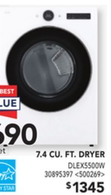 Lowe's Lg 7.4 cu. ft. dryer offer