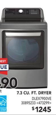 Lowe's Lg 7.3 cu. ft dryer offer