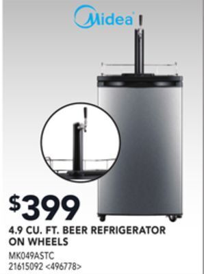 Lowe's Midea 4.9 cu.ft.beer refrigerator on wheels offer