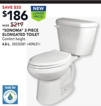 Lowe's American standard sonoma 2-piece elongated toilet offer