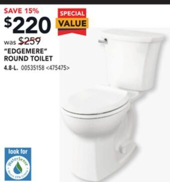 Lowe's American standard edgemere round toilet 4.8-l offer