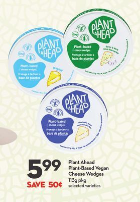 Longo's Plant ahead plant-based vegan cheese wedges offer