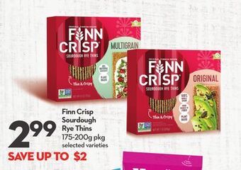 Longo's Finn crisp sourdough rye thins offer