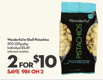 Longo's Wonderful in-shell pistachios offer