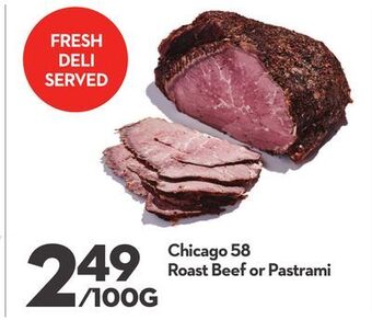 Longo's Chicago roast beef or pastrami offer