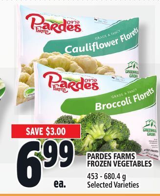 Metro Pardes farms frozen vegetables offer