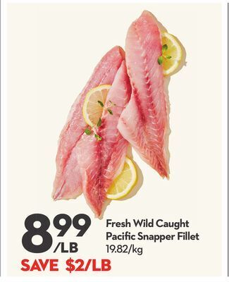 Longo's Fresh wild caught pacific snapper fillet offer