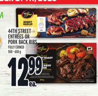 Metro 44th street entrées or pork back ribs offer