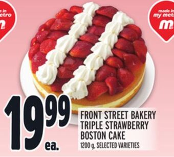 Metro Front street bakery triple strawberry boston cake offer