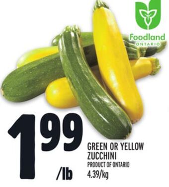 Metro Green or yellow zucchini offer