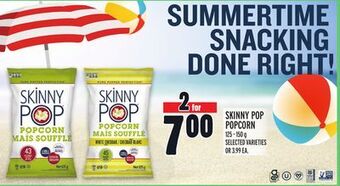 Metro Skinny pop popcorn offer