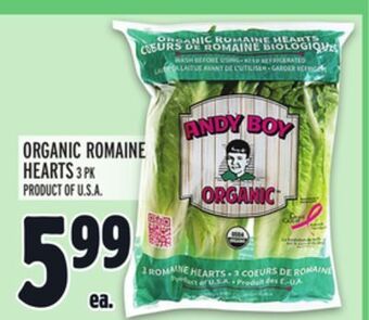 Metro Organic romaine hearts offer