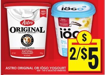 Food Basics Astro original or iögo yogourt offer
