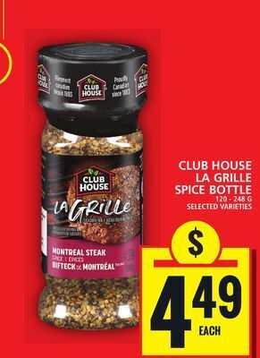 Food Basics Club house la grille spice bottle offer