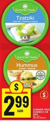 Food Basics Summer fresh hummus or dips offer