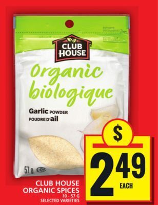 Food Basics Club house organic spices offer