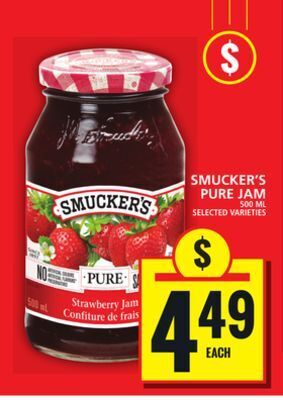 Food Basics Smucker's pure jam offer