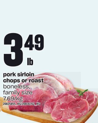 Independent Grocer Pork sirloin chops or roast offer