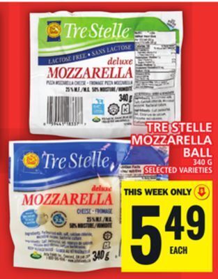 Food Basics Tre stelle mozzarella ball offer