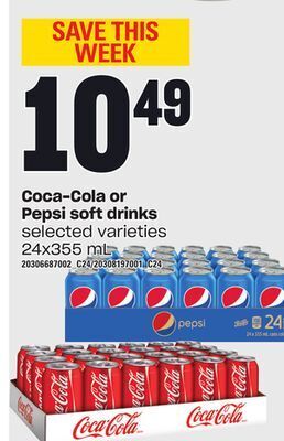 Independent Grocer Coca-cola or pepsi soft drinks, 24x355 ml offer
