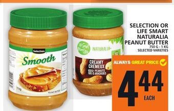 Food Basics Selection or life smart naturalia peanut butter offer