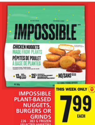 Food Basics Impossible plant-based nuggets, burgers or grinds offer