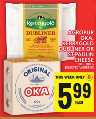 Food Basics Agropur oka, kerrygold dubliner or st-paulin cheese offer