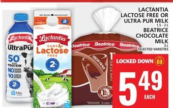 Food Basics Lactantia lactose free or ultra pur milk offer