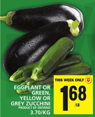 Food Basics Eggplant or green, yellow or grey zucchini offer