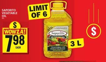 Food Basics Saporito vegetable oil offer