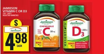 Food Basics Jamieson vitamin c or d3 offer