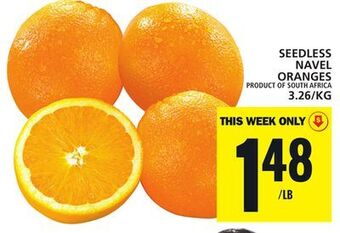 Food Basics Seedless navel oranges offer