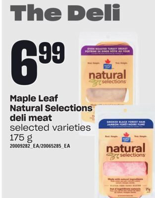 Loblaws Maple leaf natural selections deli meat, 175 g offer