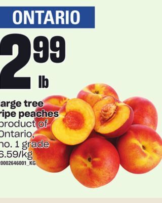 Independent Grocer Large tree ripe peaches offer