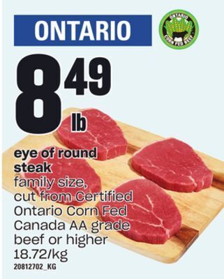 Loblaws Eye of round steak offer