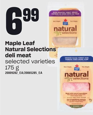 Independent Grocer Maple leaf natural selections deli meat, 175 g offer