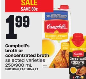 Loblaws Campbell's broth or concentrated broth, 250/900 ml offer