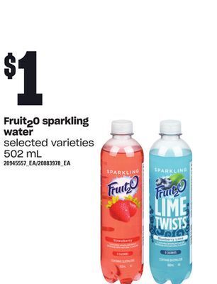Loblaws Fruit2o sparkling water, 502 ml offer