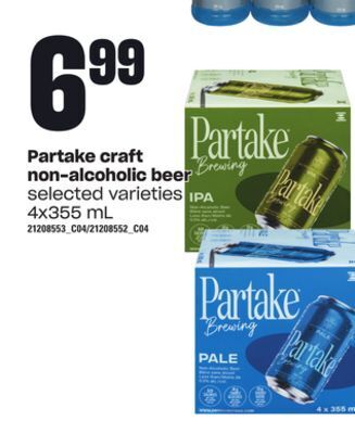 Loblaws Partake craft non-alcoholic beer, 4x355 ml offer
