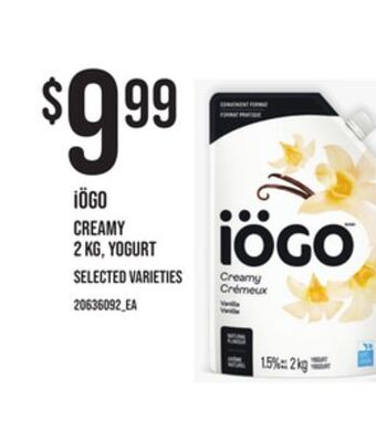 Loblaws Iögo creamy 2 kg, yogurt offer