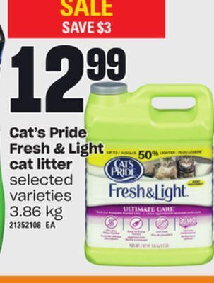 Loblaws Cat's pride fresh & light cat litter, 3.86 kg offer