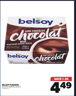 Real Canadian Superstore Belsoy pudding, 4x125 g offer